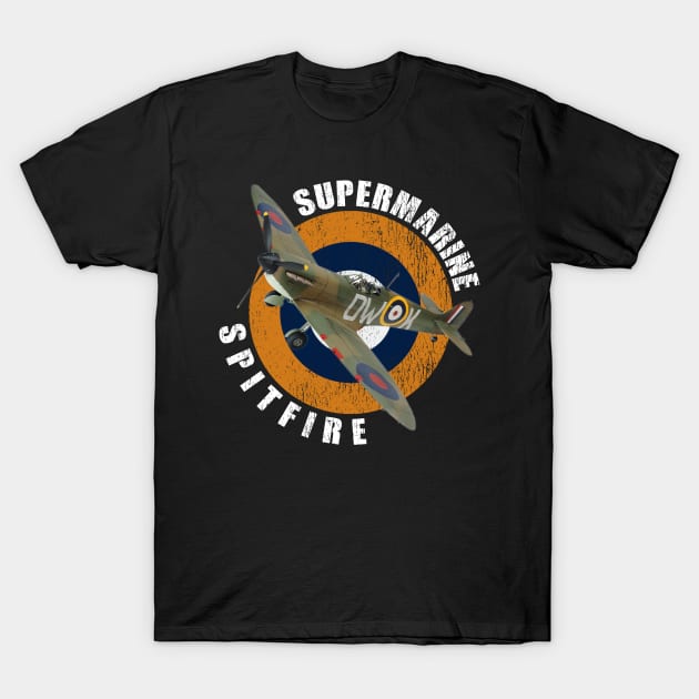 Supermarine Spitfire WW2 Warbirds Warplanes T-Shirt by F&L Design Co.